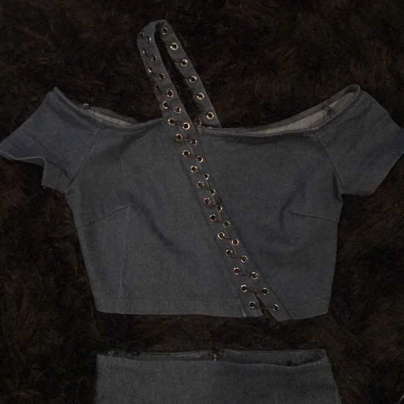 Lace Up Denim Set💙🖤 - Picture 4 of 5